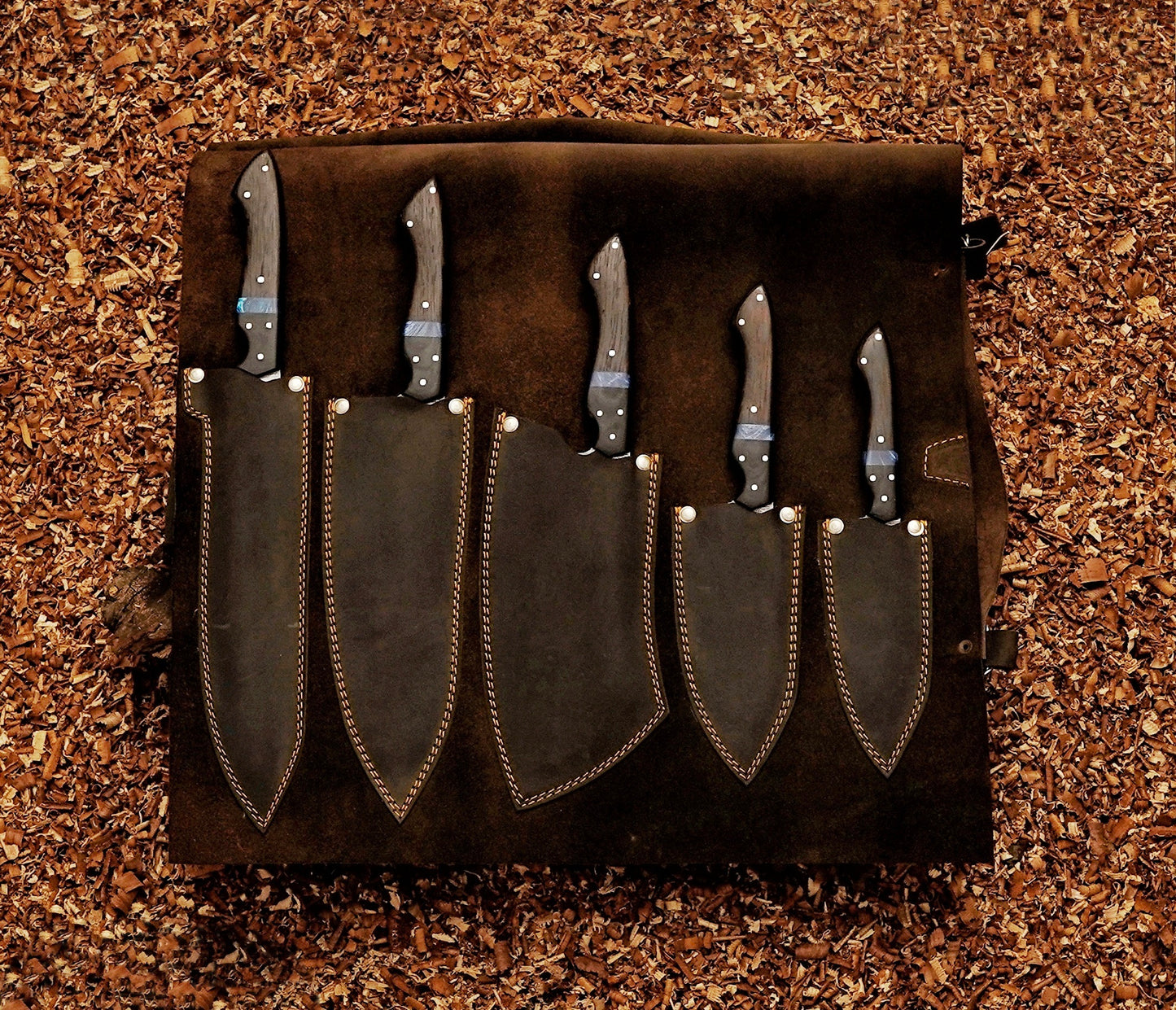 Premium Damascus Chef Knife Set – 5-Piece Professional Kitchen Collection