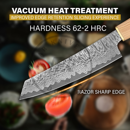 Handmade Damascus steel chef knife 7 inch blade Wooden handle professional chef knife
