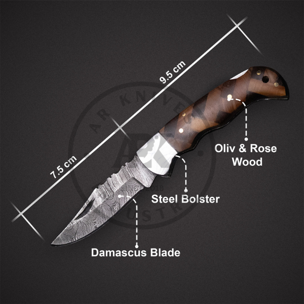 Handmade Damascus Steel Folding Pocket knife - best Gift for boy friend - hot sale 2026