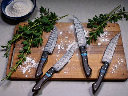 Premium Steak Knife Set – Razor Sharp Serration-Free Blades with Ergonomic Wood Handles (Set of 4)