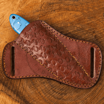Handmade rasp steel Bull cutter with pancake leather sheath Cowboy/cons-ration Knife