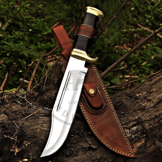Premium handmade Bowie Knife with Leather Sheath Outdoor Survival Knife Hot sale