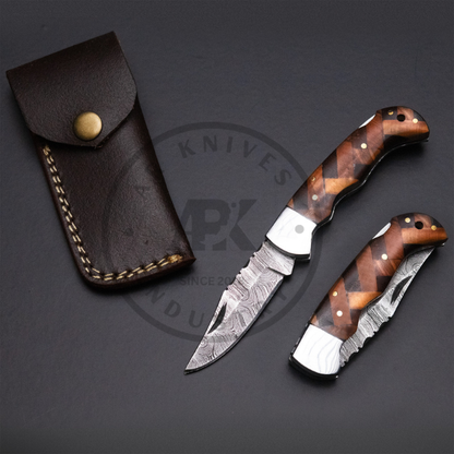 Handmade Damascus Steel Folding Pocket knife - best Gift for boy friend - hot sale 2026