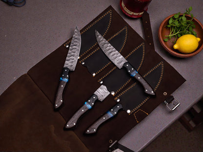 Premium Steak Knife Set – Razor Sharp Serration-Free Blades with Ergonomic Wood Handles (Set of 4)