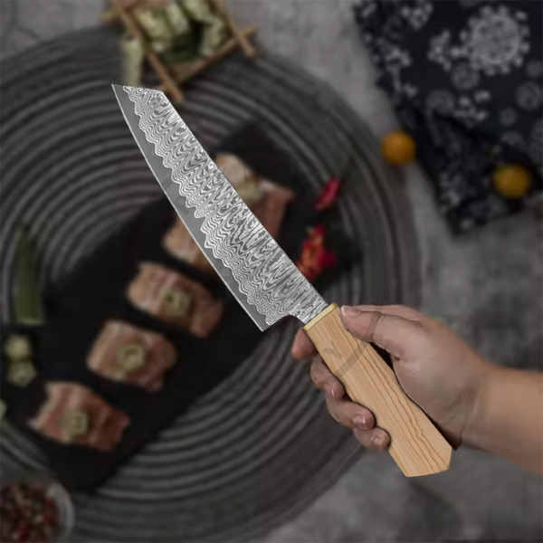 Handmade Damascus steel chef knife 7 inch blade Wooden handle professional chef knife