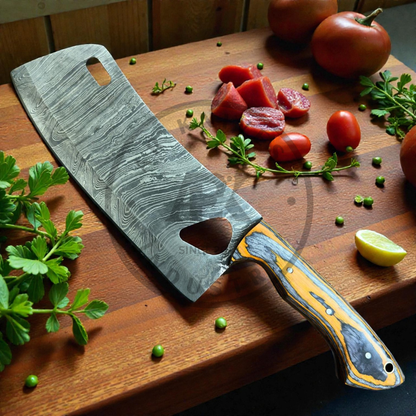 Handmade Damascus Steel Chef Knife 7 Inch Blade | Wooden Handle Professional Kitchen Knife