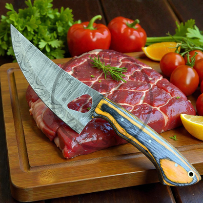 Handmade Damascus Steel Chef Knife 7 Inch Blade | Wooden Handle Professional Kitchen Knife