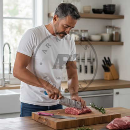 Handmade Damascus Steel Kitchen Knife Set – 7 PCS Professional Chef Knife Set with Color Wood Handles