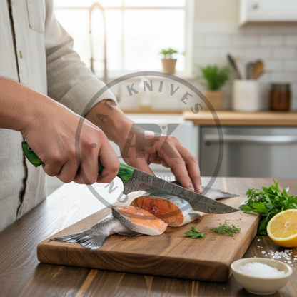 Handmade Damascus Steel Chef Knife 7 Inch Blade | Wooden Handle Professional Kitchen Knife