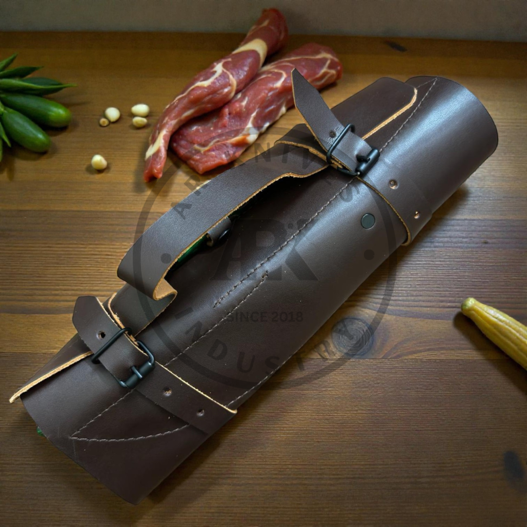 Handmade Damascus Steel Kitchen Knife Set – 7 PCS Professional Chef Knife Set with Color Wood Handles