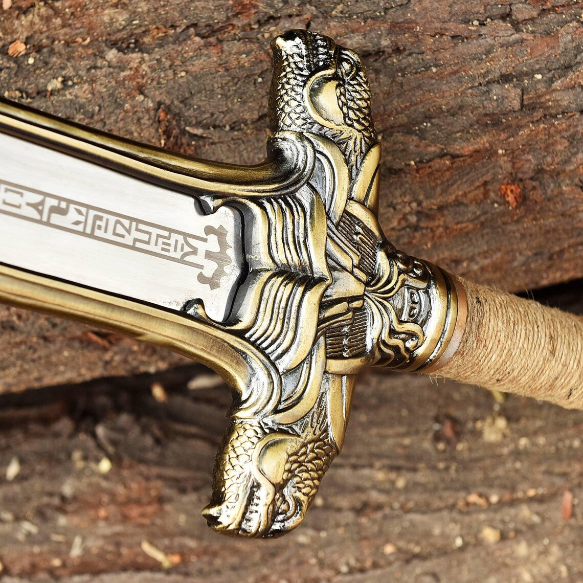 Handmade Conan Atlantean Sword 1095 Carbon Steel Brass Fittings, Black with Leather Sheath Viking sword - dark- conan sword