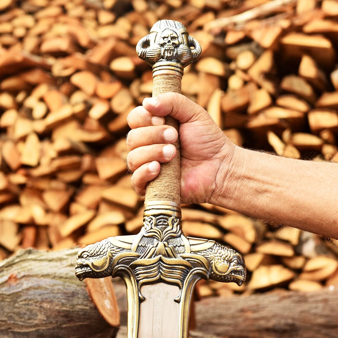 Handmade Conan Atlantean Sword 1095 Carbon Steel Brass Fittings, Black with Leather Sheath Viking sword - dark- conan sword
