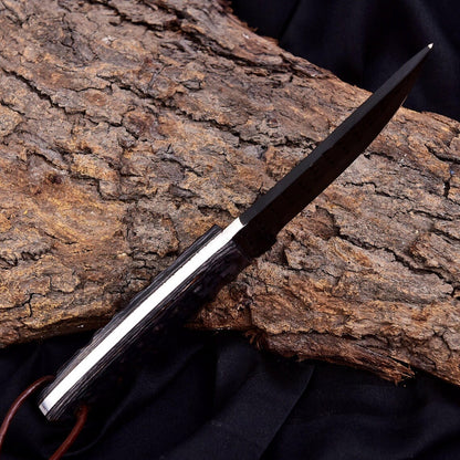 Western Belt Knife - 8" Handmade Rasp Steel Blade Razor sharp knife leather sheath