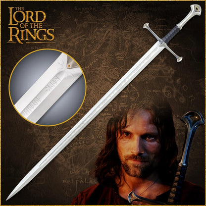 Anduril Sword Replica Full Size – Medieval Fantasy King Long Sword – Stainless Steel Engraved Display Sword