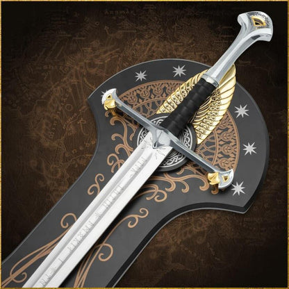 Anduril Sword Replica Full Size – Medieval Fantasy King Long Sword – Stainless Steel Engraved Display Sword
